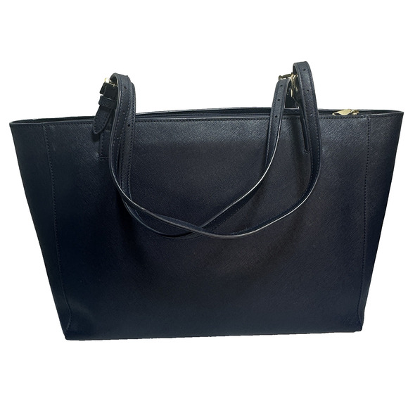 Tory Burch Navy Blue Saffiano Leather‎ Tote Bag with Bonus Wristlet - Picture 2 of 11